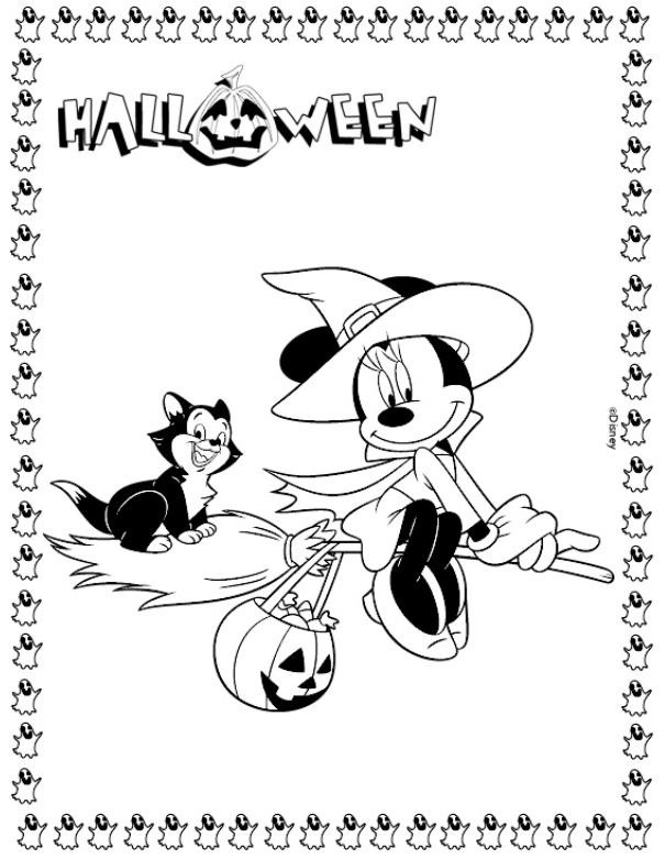 coloriage minnie a halloween
